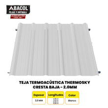 Cargar imagen en el visor de la galería, Teja UPVC Termoacústica Thermosky Cresta Baja - 2.0mm