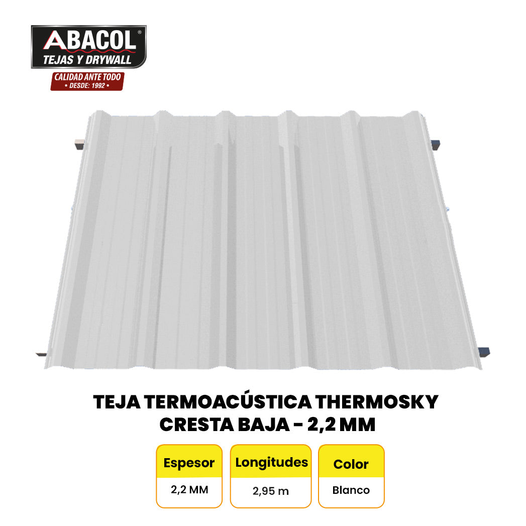 Teja UPVC Termoacústica Thermosky Cresta Baja - 2.2mm